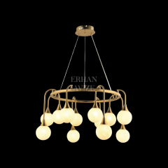 EADM-45 12’li 80’lik Yuvarlak Prinç LED Avize