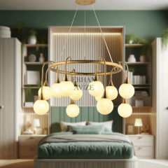 EADM-45 12’li 80’lik Yuvarlak Prinç Avize