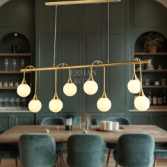 EADM-45 YM 8’li Sıralı Prinç Avize