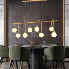 EADM-45 YM 8’li Sıralı Prinç LED Avize