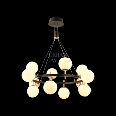 EADM-51 12’li Top Camlı Siyah LED Avize