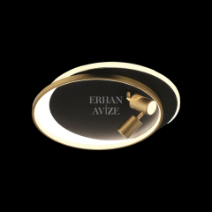 EASD-345 Yuvarlak Plafonyer Gold LED Avize