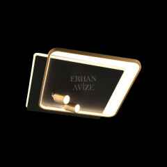 EASD-345 Kare Plafonyer Gold LED Avize
