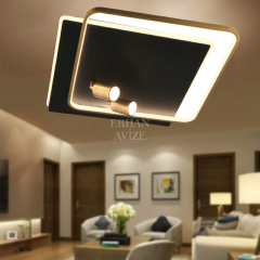 EASD-345 Kare Plafonyer Gold LED Avize