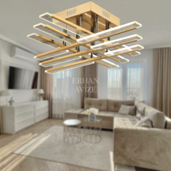 EASD-274 Kristal Plafonyer Gold LED Avize