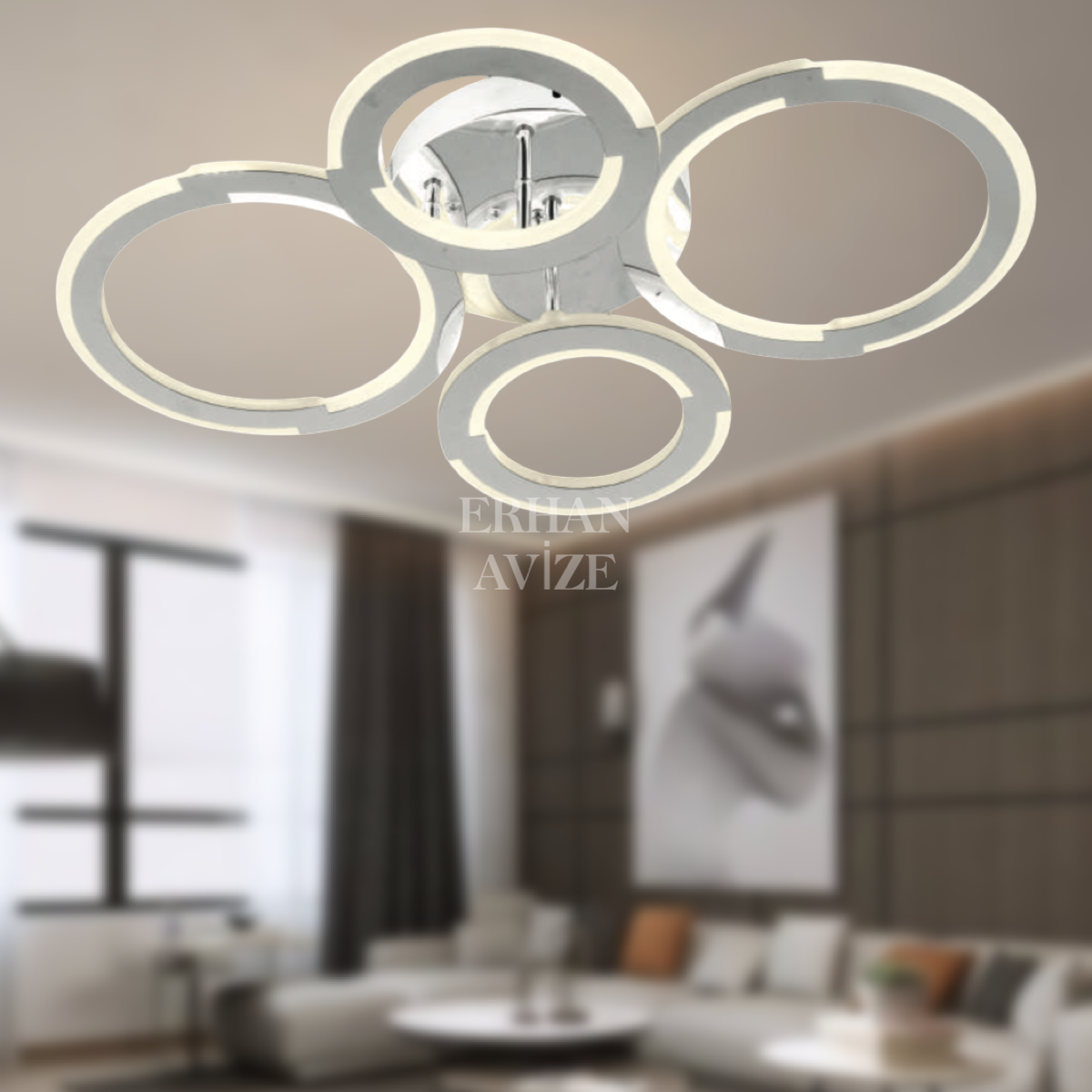 EASD-288 4’lü Plafonyer Krom LED Avize