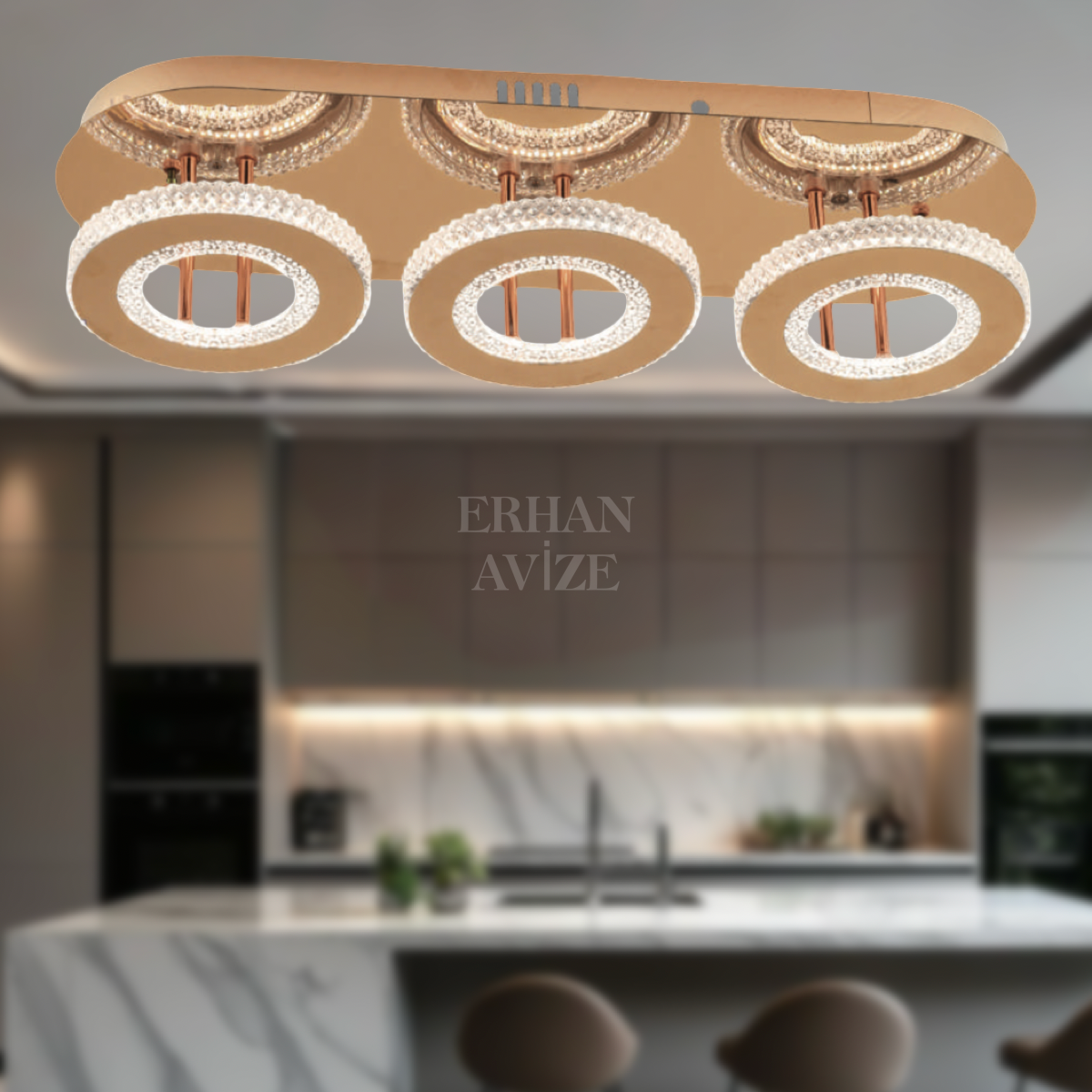 EASD-290 YM Kristal Plafonyer Gold LED Avize