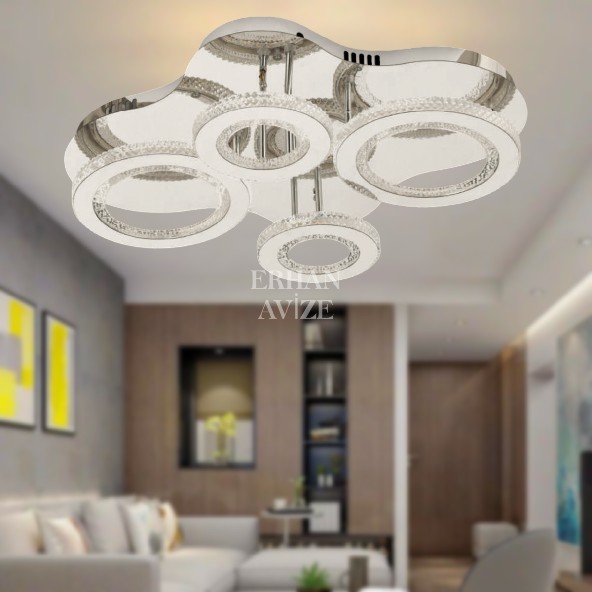 EASD-290 4’lü Plafonyer Krom LED Avize