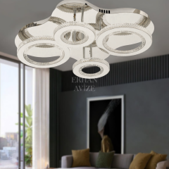 EASD-290 4’lü Kristal Plafonyer Krom LED Avize