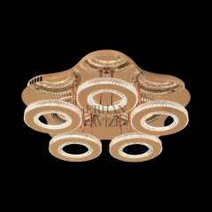EASD-290 5’li Kristal Plafonyer Gold LED Avize