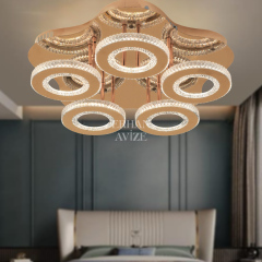 EASD-290 5’li Kristal Plafonyer Gold LED Avize