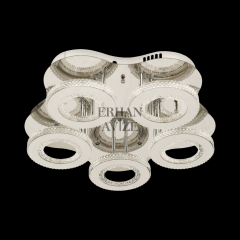 EASD-290 5’li Kristal Plafonyer Krom LED Avize