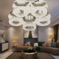EASD-290 5’li Kristal Plafonyer Krom LED Avize