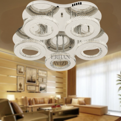 EASD-290 5’li Kristal Plafonyer Krom LED Avize