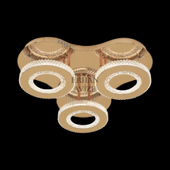 EASD-290 3’lü Kristal Plafonyer Gold LED Avize