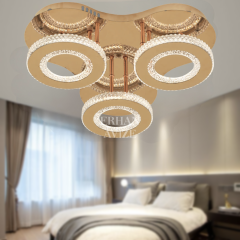 EASD-290 3’lü Kristal Plafonyer Gold LED Avize