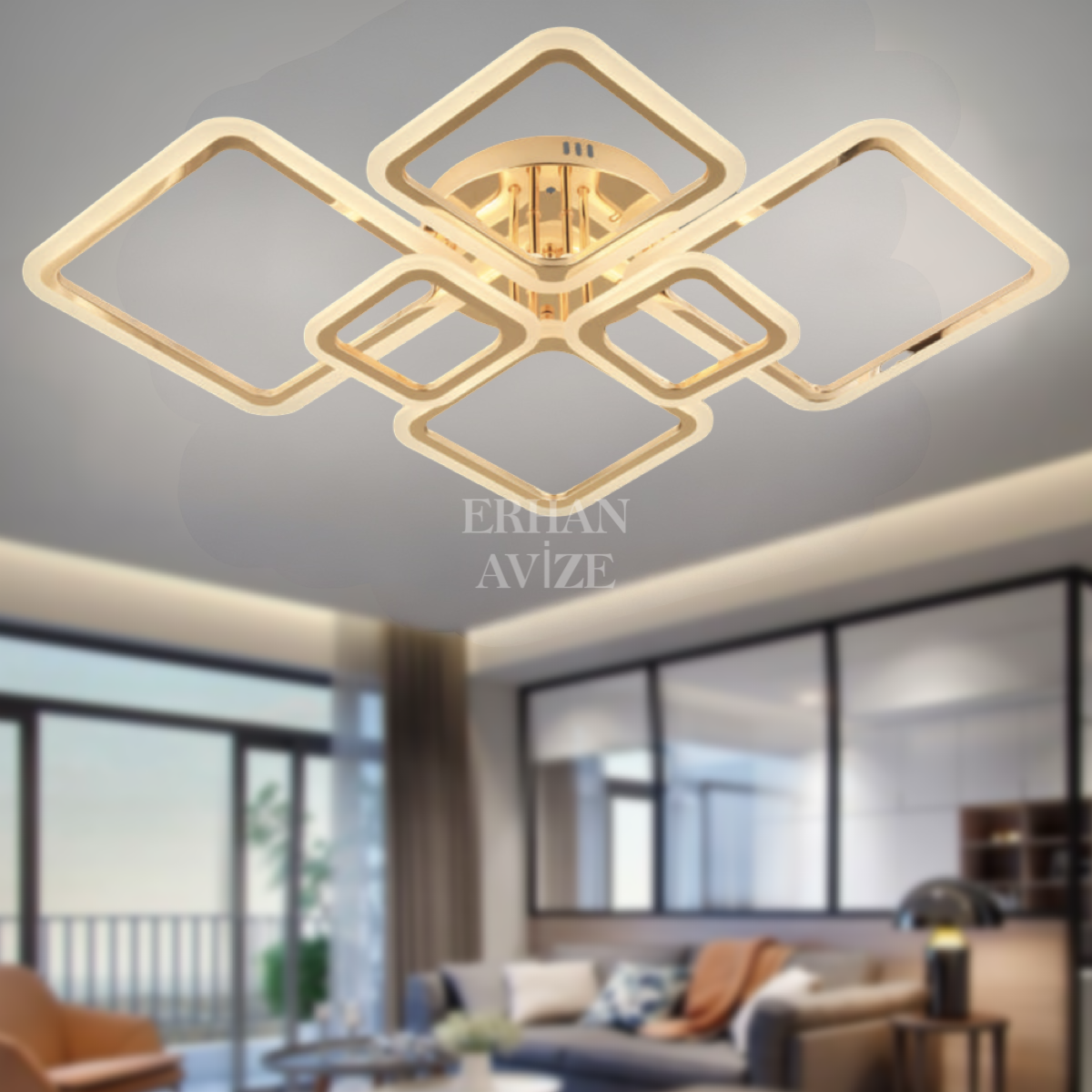 EASD-337 6’lı Plafonyer Gold LED Avize