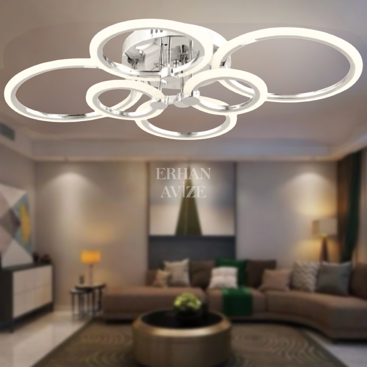 EASD-292 6’lı Plafonyer Krom LED Avize