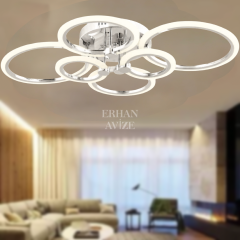 EASD-292 6’lı Plafonyer Krom LED Avize