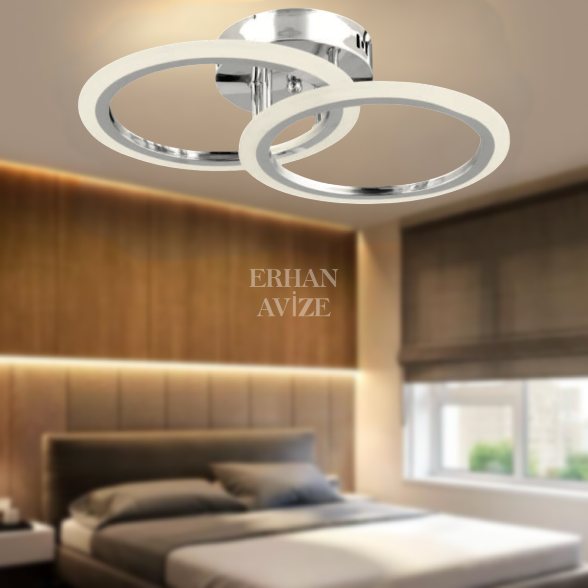 EASD-353 2’li Plafonyer Krom LED Avize