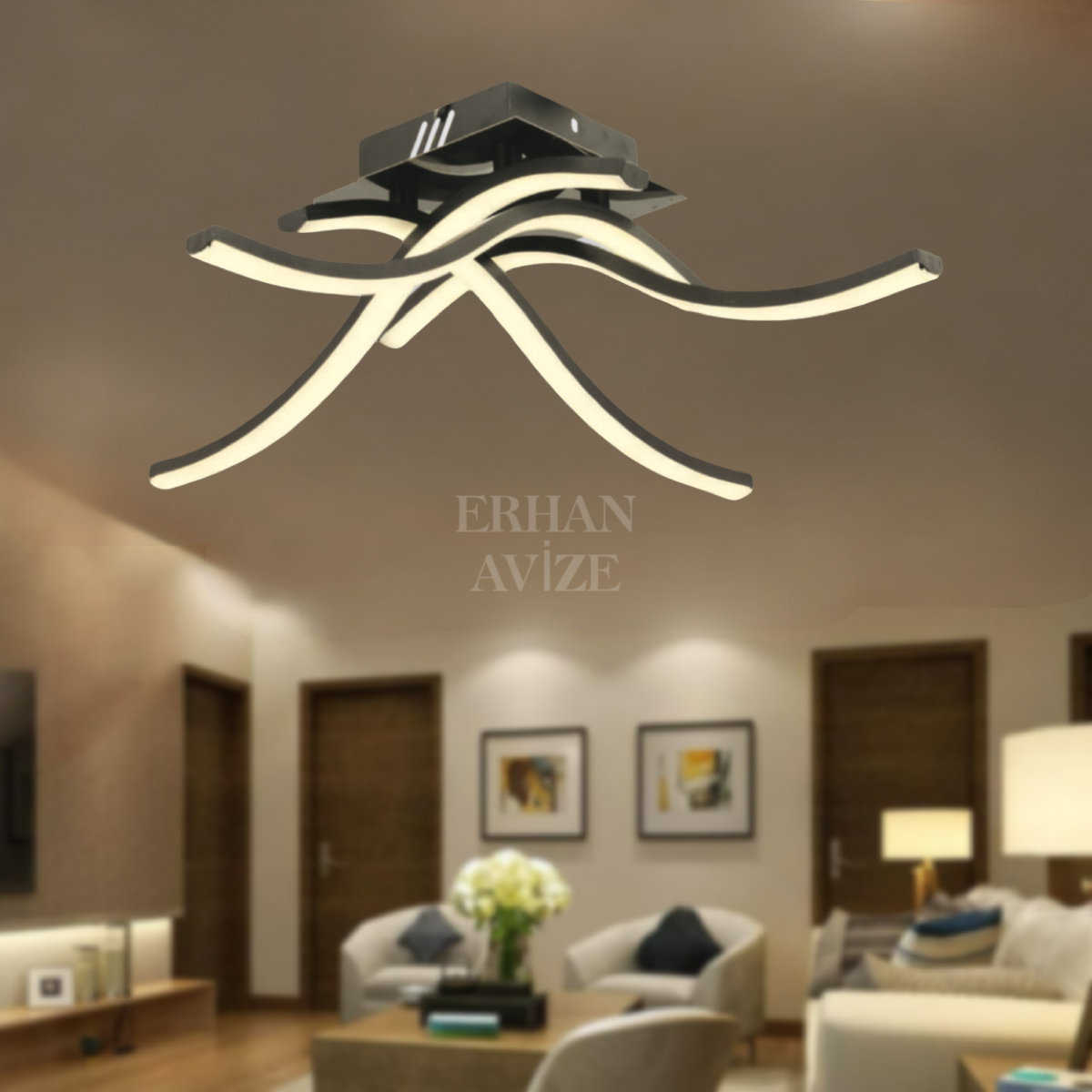 EASD-348 Plafonyer Siyan LED Avize