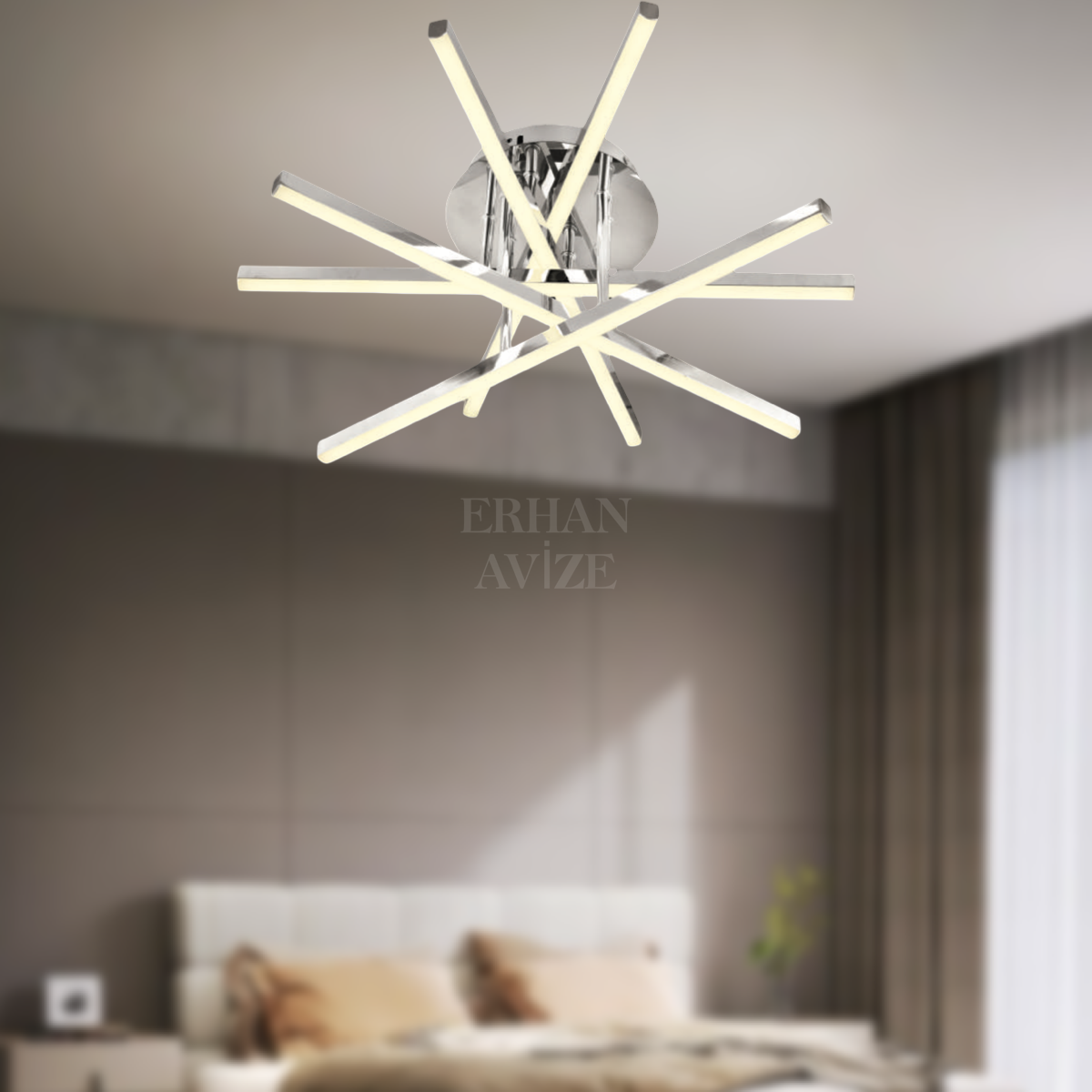 EASD-349 5’li Plafonyer Krom LED Avize