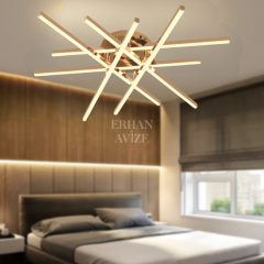 EASD-349 6’lı Plafonyer Gold LED Avize