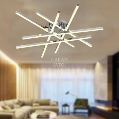 EASD-349 6’lı Plafonyer Krom LED Avize