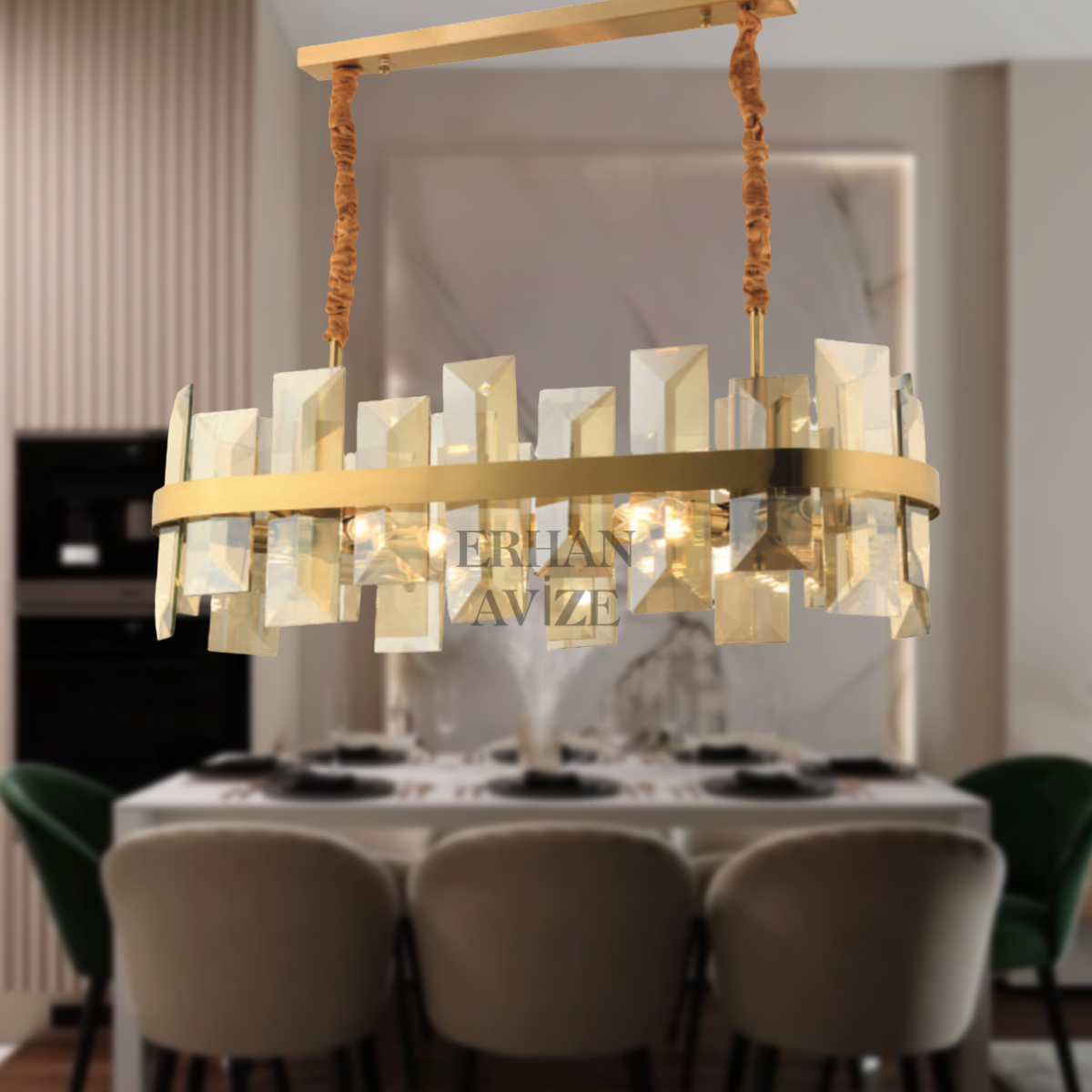 EADM-49 YM 90’lık Kristal Gold LED Avize