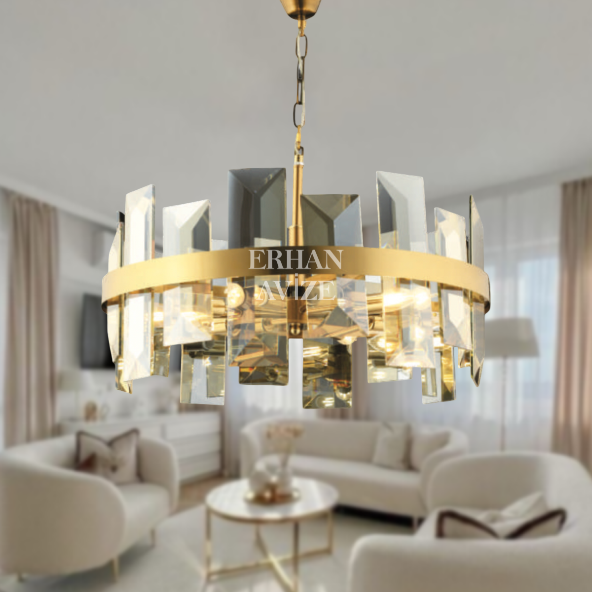 EADM-49 60’lık Kristal Gold LED Avize