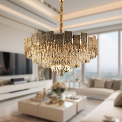 EADM-47 80’lik Yuv Kristal Gold LED Avize