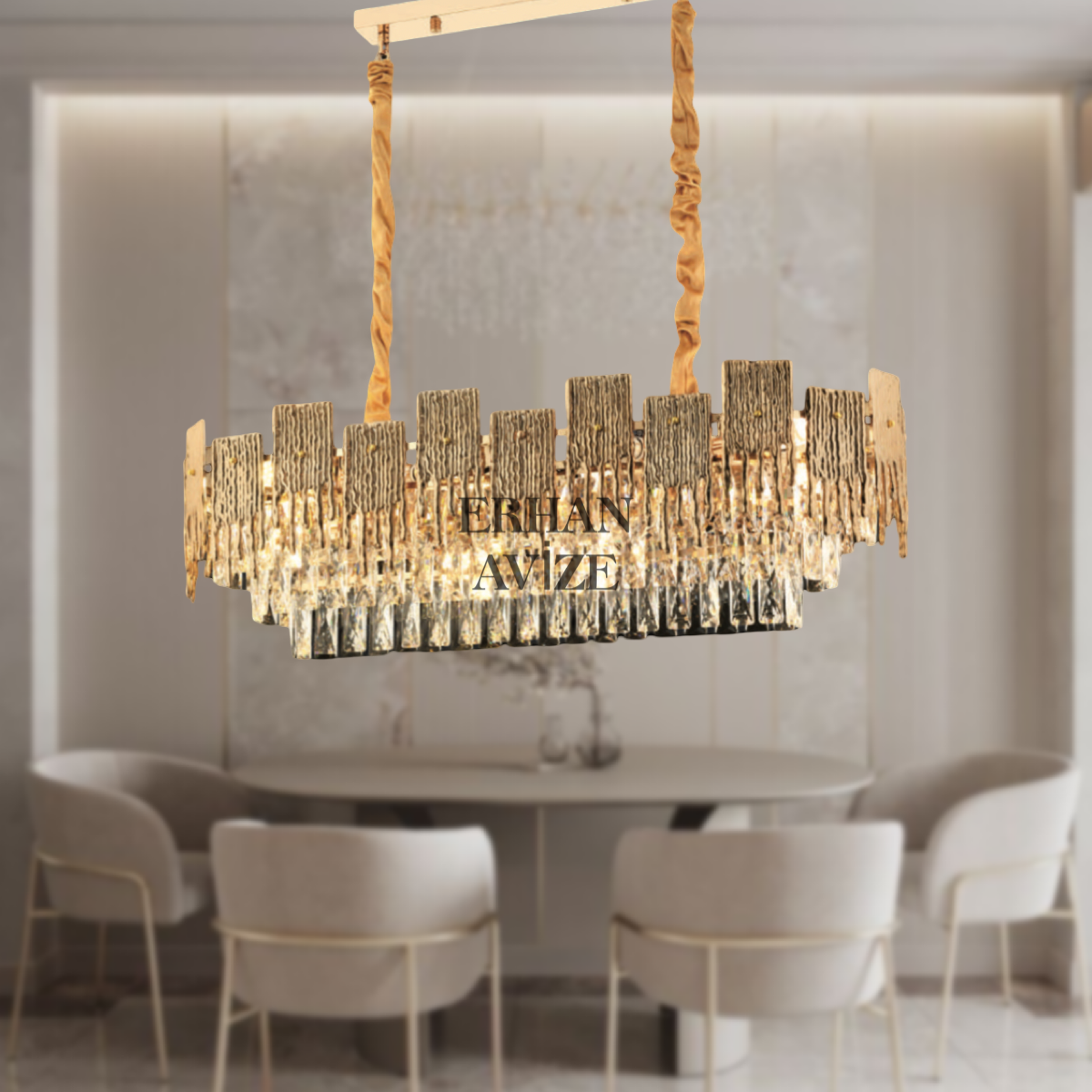 EADM-47 YM 90’lık Kristal Gold LED Avize