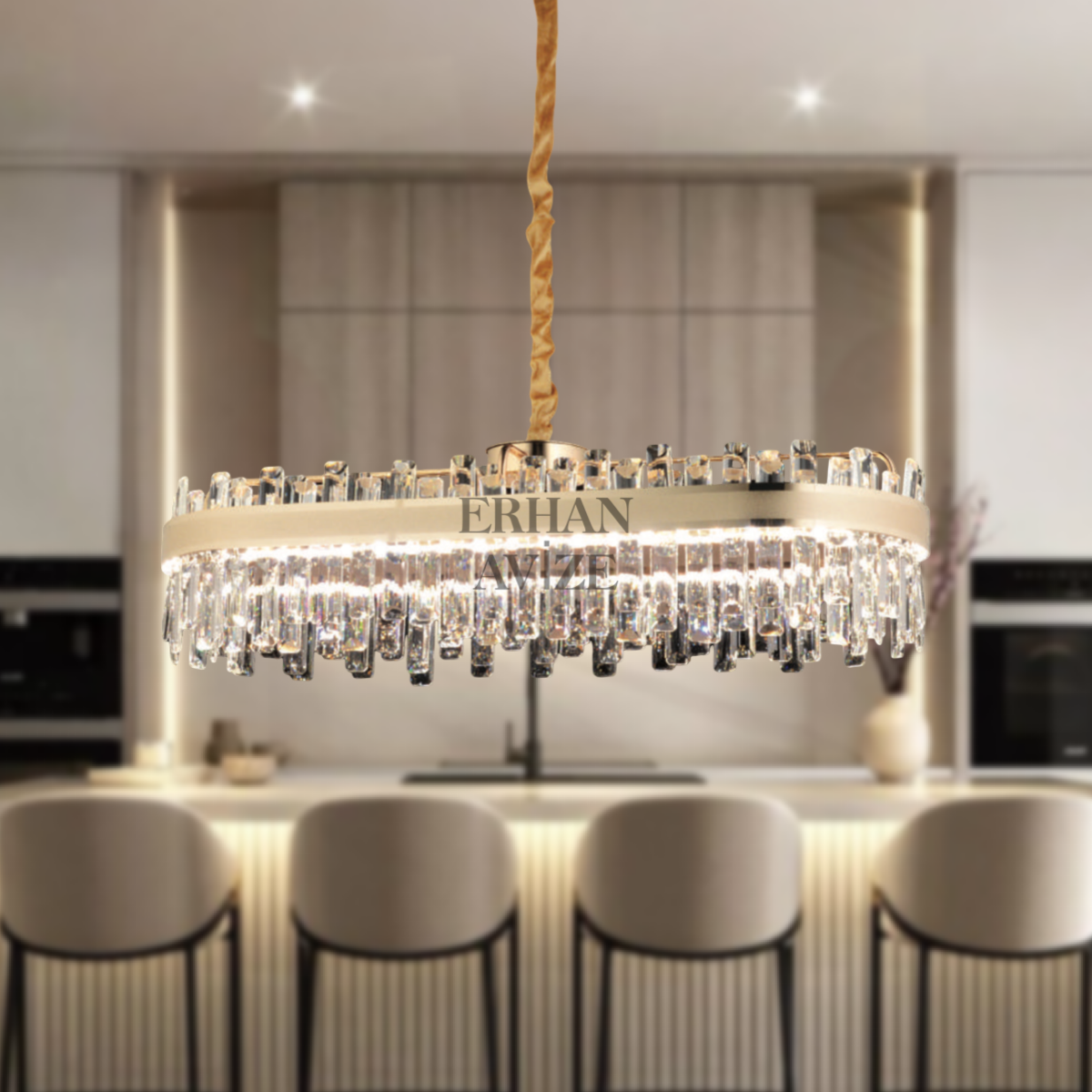 EASD-153 YM 90’lık Kristal Gold LED Avize