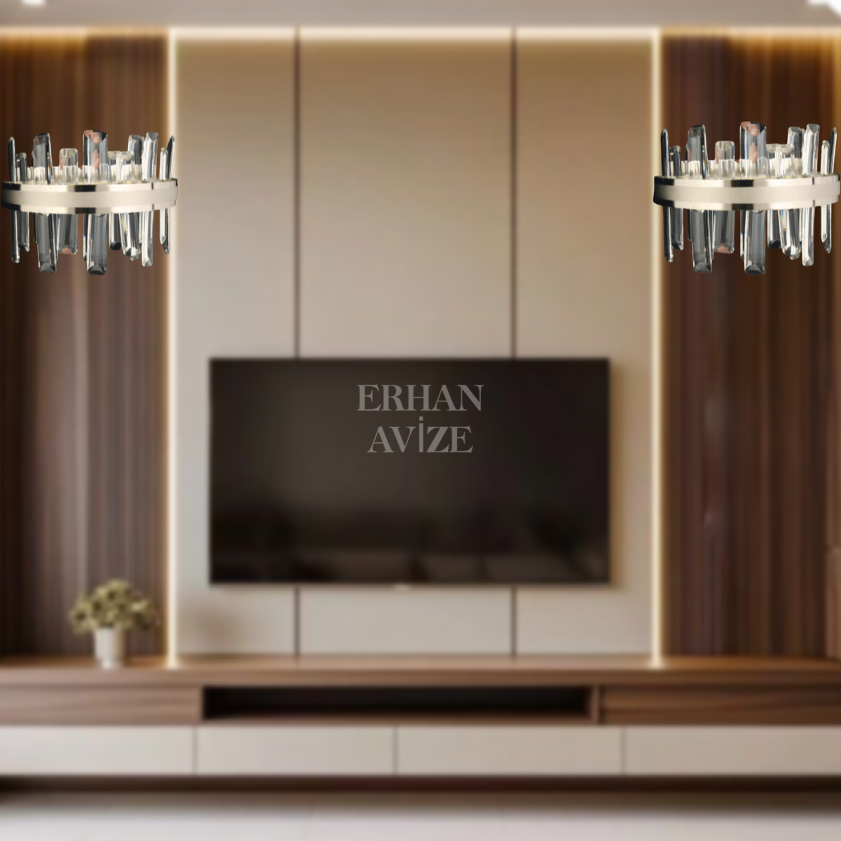 EASD-153 30’luk Kristal Krom LED Aplik