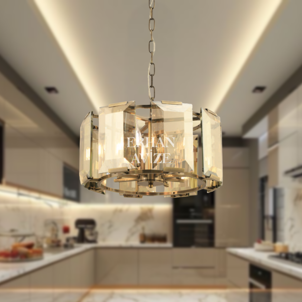 EAMT-08 40’lık Kristal Gold  Avize