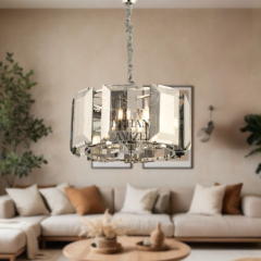 EAMT-08 40‘lık Kristal Krom LED Avize
