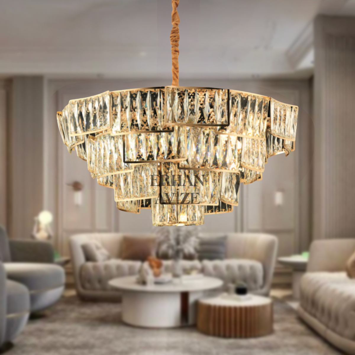 EADM-41 80’lik Kristal Gold LED Avize