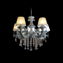 EASV-085 Selvane 5 Kollu Şapkalı Beyaz Avize