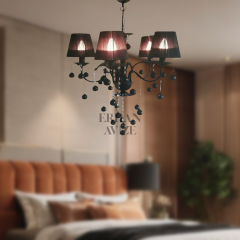 EAMZ-055 4 Mahzade Kollu Şapkalı Siyah Avize