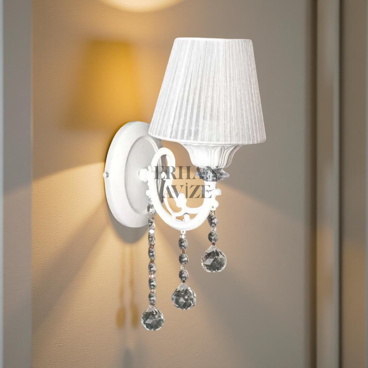 EALN-025 Leynur Kol Şapkalı Beyaz Aplik