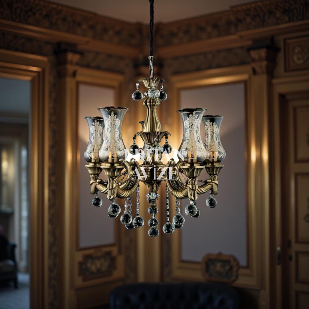 EAŞR-085 Şahranur 5 Kollu Eskitme Avize