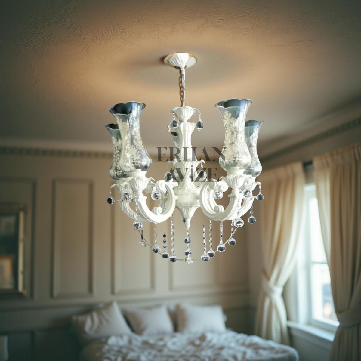 EAHM-085 Hürmisa 5 Kollu Beyaz Avize