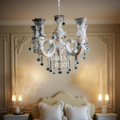 EAHM-085 Hürmisa 5 Kollu Gold-Beyaz Avize