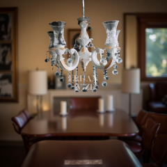 EAHM-085 Hürmisa 5 Kollu Gold-Beyaz Avize