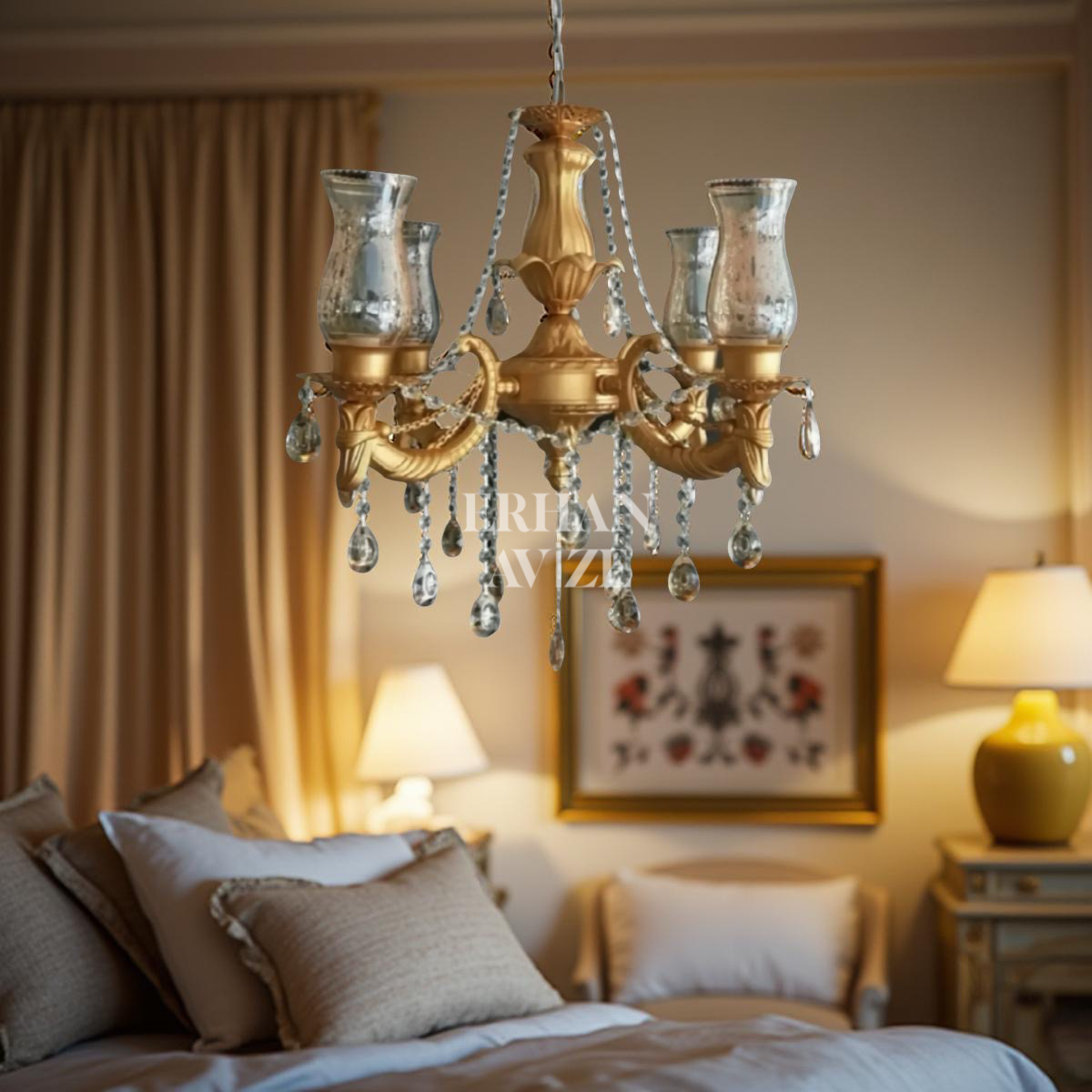 EAZY-088 Zeruyan 4 Kollu Zincirkol Gold Avize