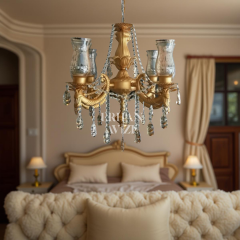 EAZY-088 Zeruyan 4 Kollu Zincirkol Gold Avize