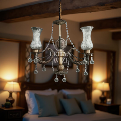 EAZY-040 Zeruyan 2 kollu Zincirkol Bronz-Eskitme Aplik