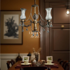 EAZY-040 Zeruyan 2 kollu Zincirkol Bronz-Eskitme Aplik