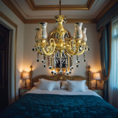 EAFR-085 Ferunza 5 Kollu Gold Varak Avize