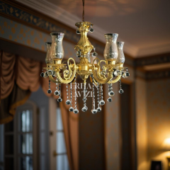 EAFR-085 Ferunza 5 Kollu Gold Varak Avize